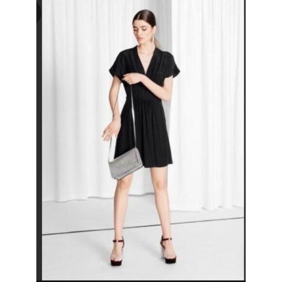 IRO Sigrid Dress V Neck 3/4 Sleeves Elastic Waist Sheer Striped Dress Medium - Picture 2 of 10